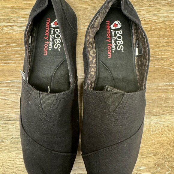 Bobs from Skechers Peace & Love Black Casual Shoes Women's Size 9.5 - Picture 2 of 6
